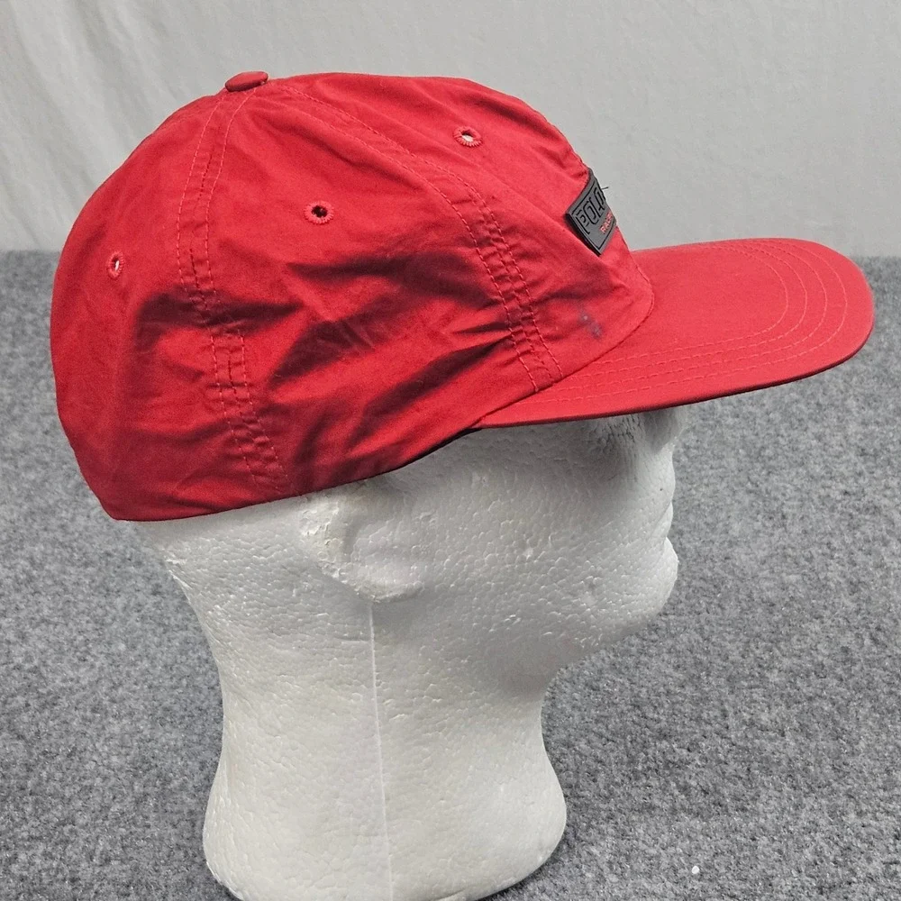 Vintage Polo Sport Ralph Lauren Hat M Red USA Strapback Nylon 90s Logo Cap‎